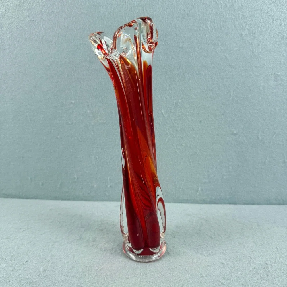 Murano‎ Amberina Swung Vase 9